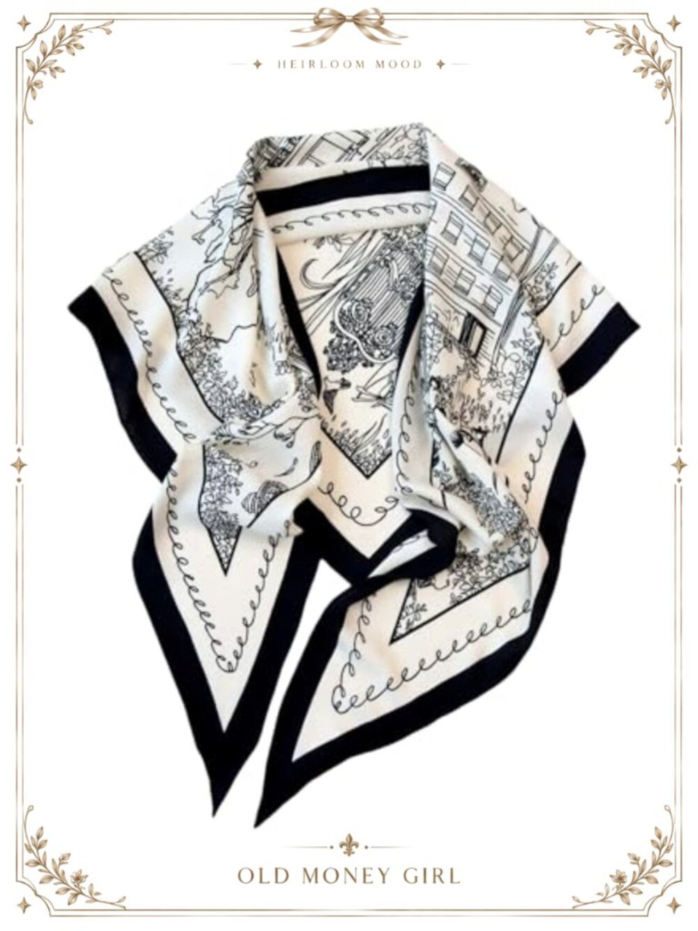 Silk Wool Blend Triangle Scarf 49x49x74 Lightweight Printed Wrap Shawl